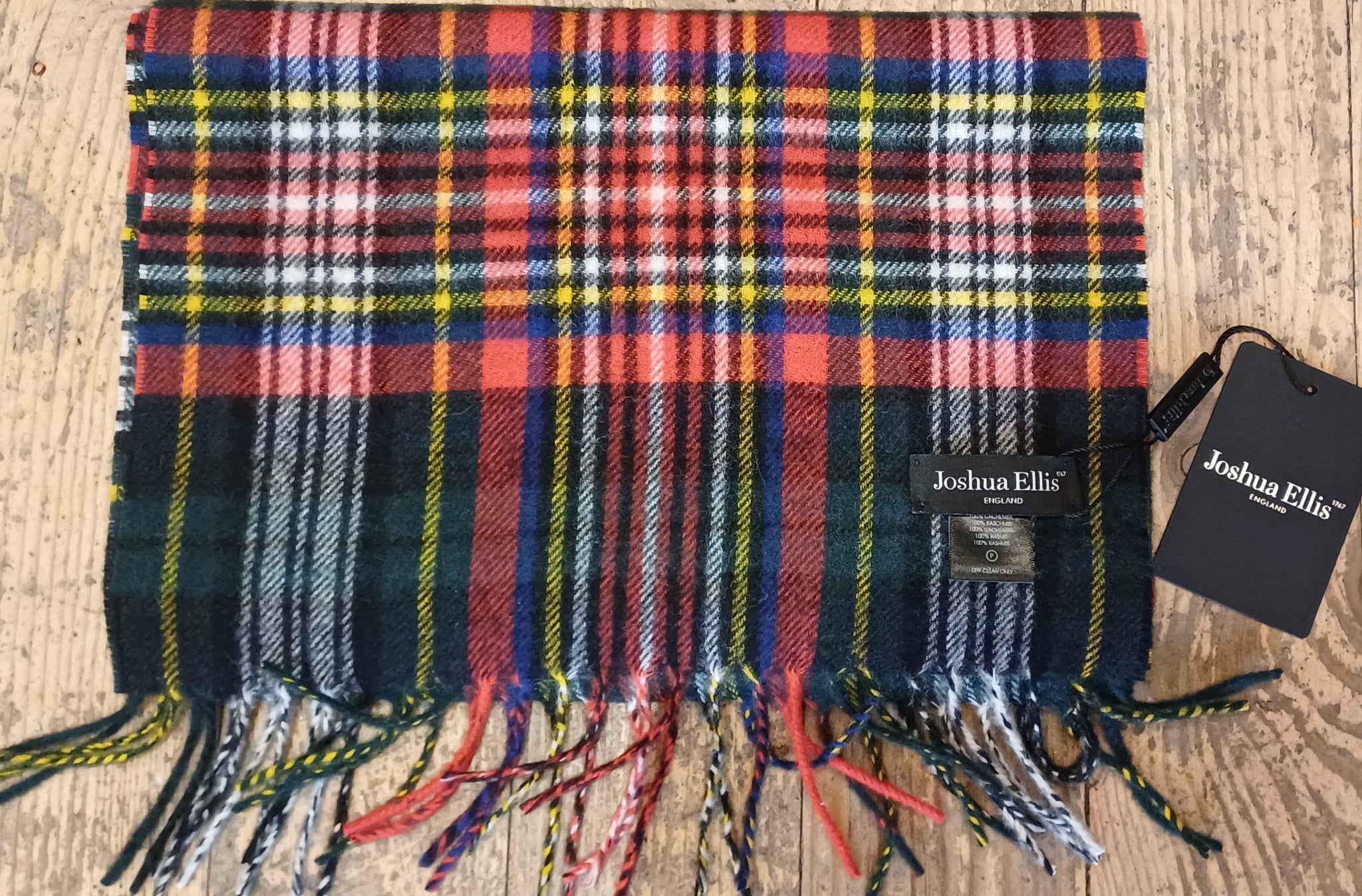 Écharpe en cachemire à carreaux