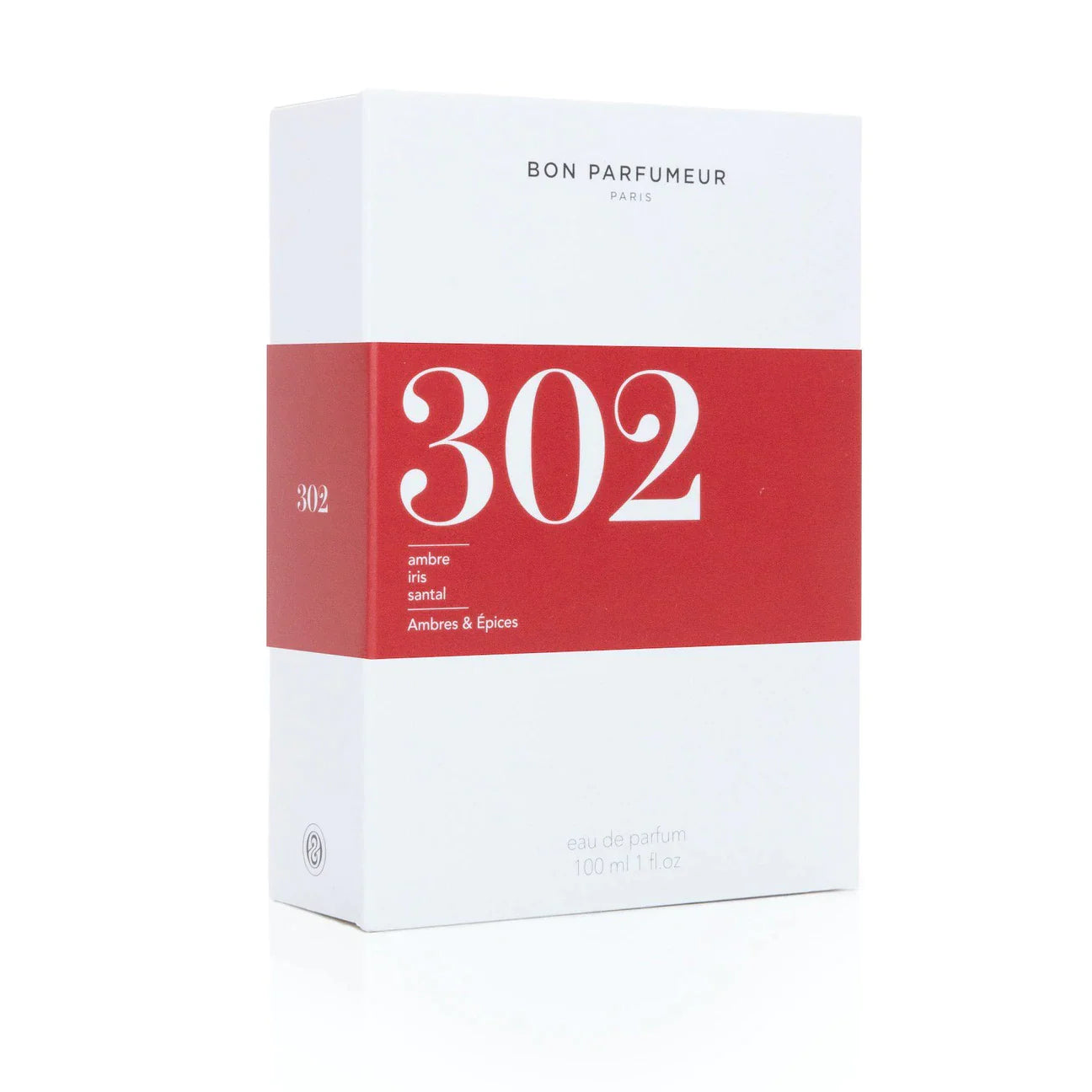 Eau de parfum 302 au bois de santal, à l'ambre et l'iris