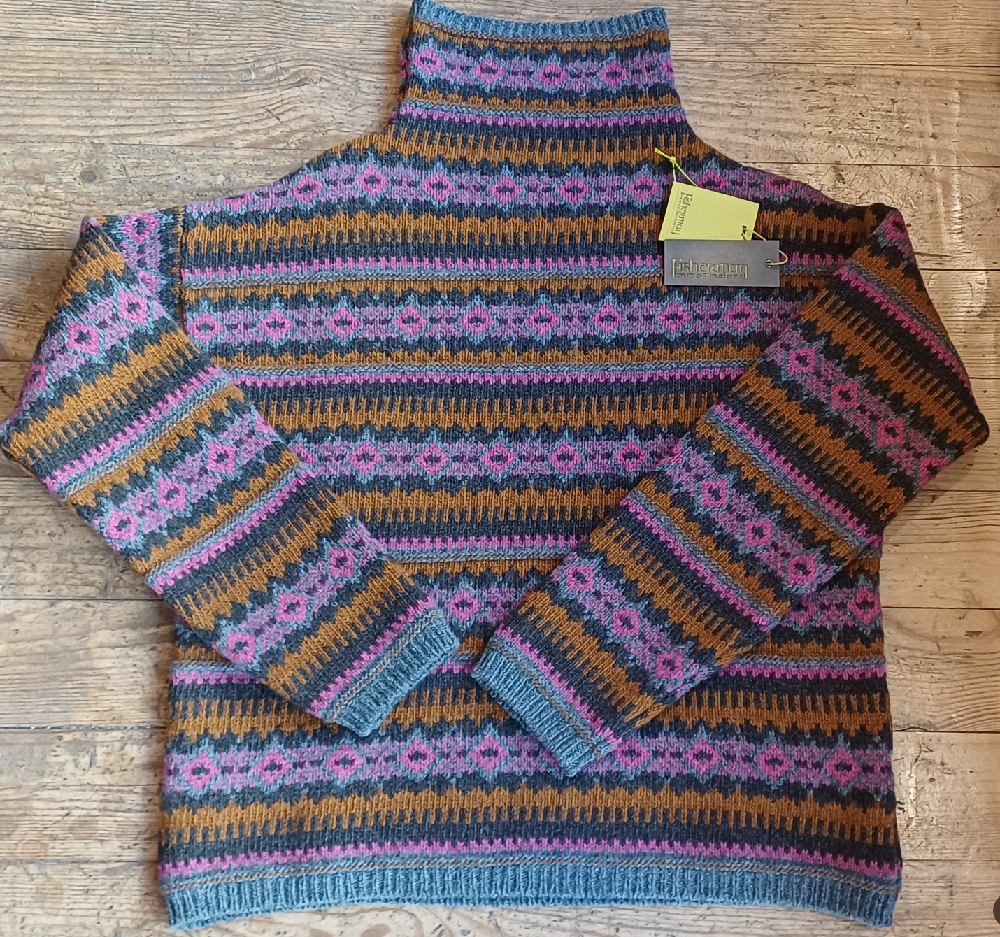 Pull à col cheminée multicolore