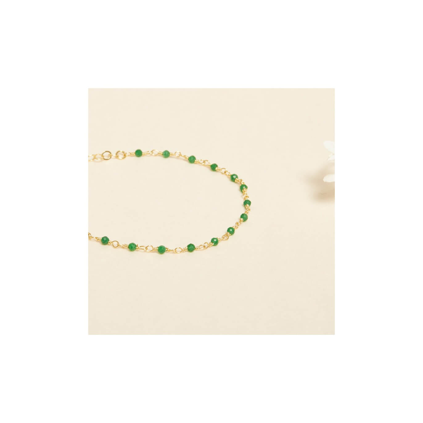 Bracelet Inde Agate teintée en vert