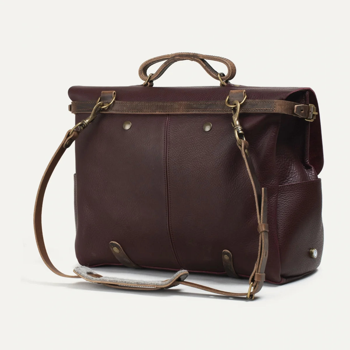 Sac postier cartable vintage "éclair" M - couleur tourbe