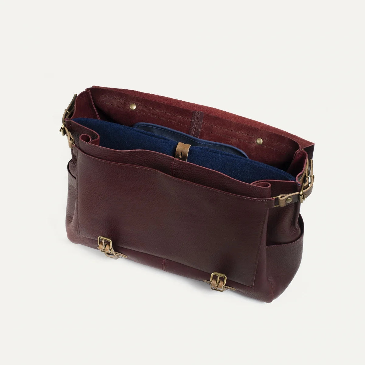 Sac postier cartable vintage "éclair" M - couleur tourbe