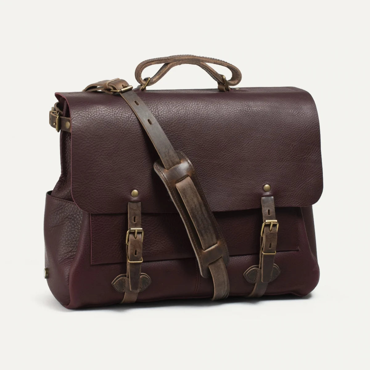 Sac postier cartable vintage "éclair" M - couleur tourbe