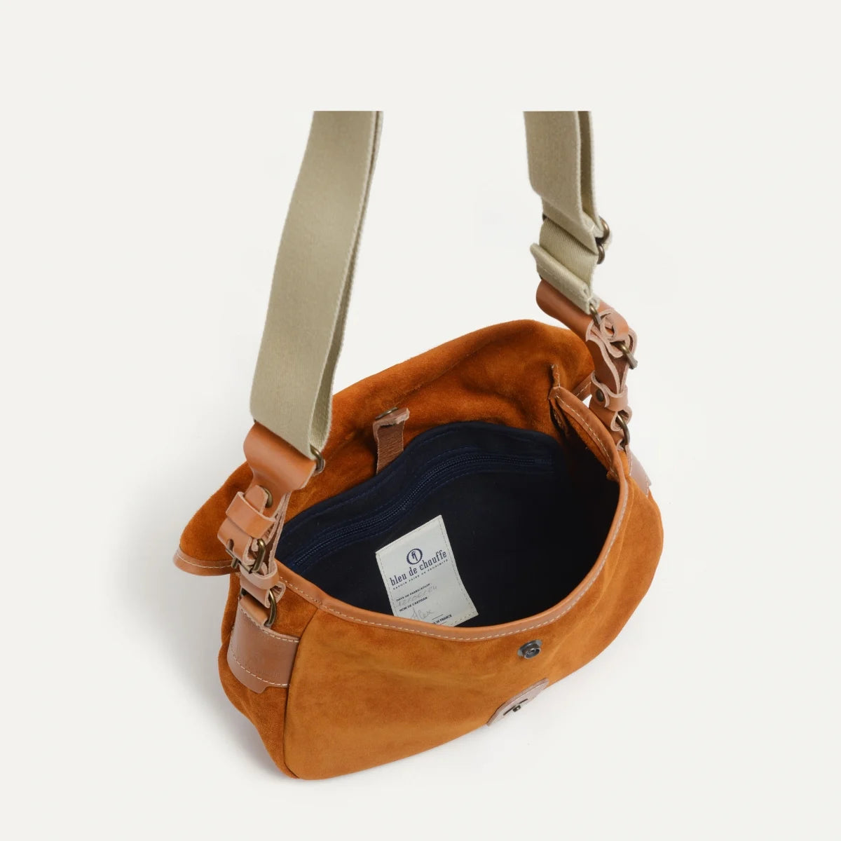 Musette du Pêcheur - Cuir velours Ocre - XS