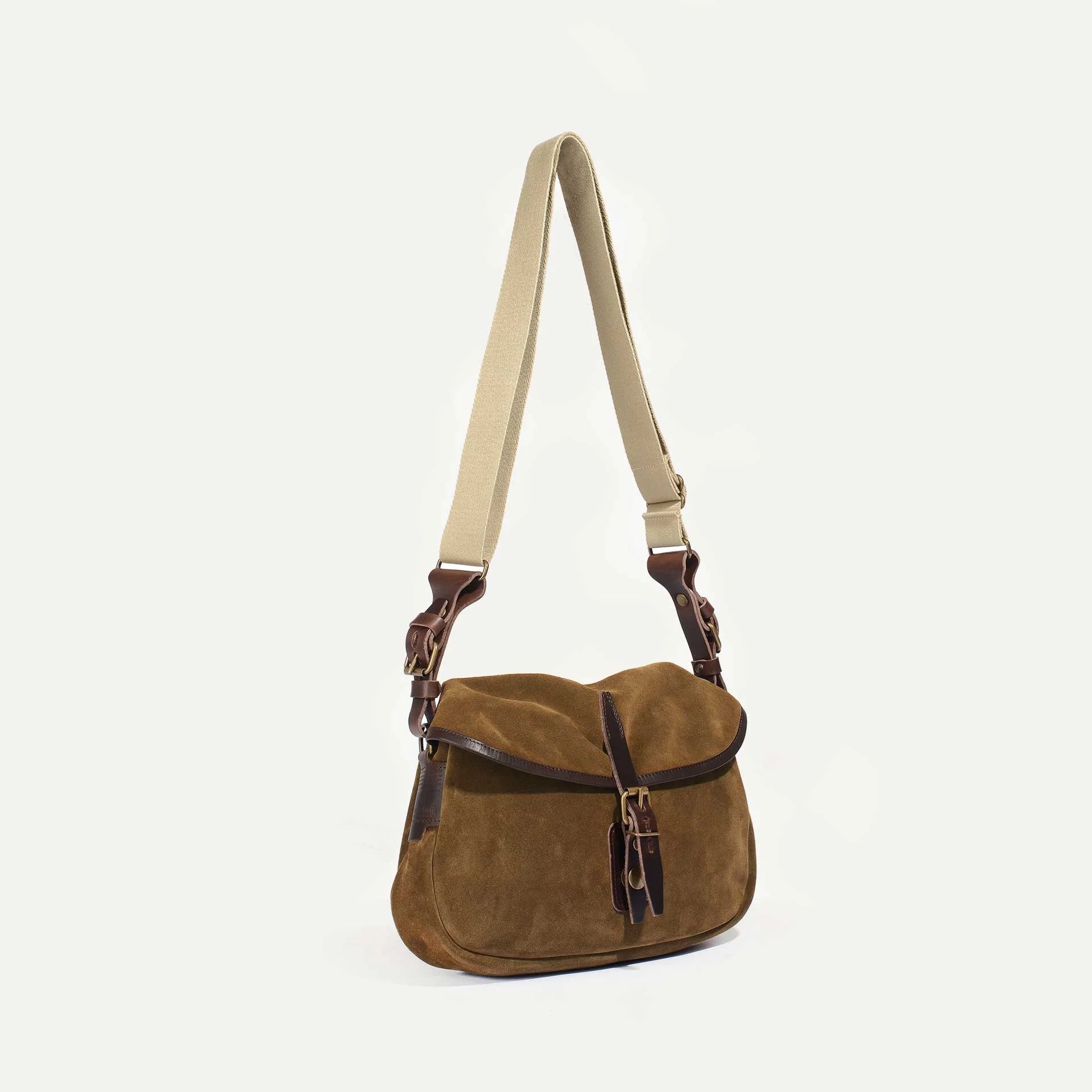 Musette du Pêcheur - Cuir velours Tobacco - XS