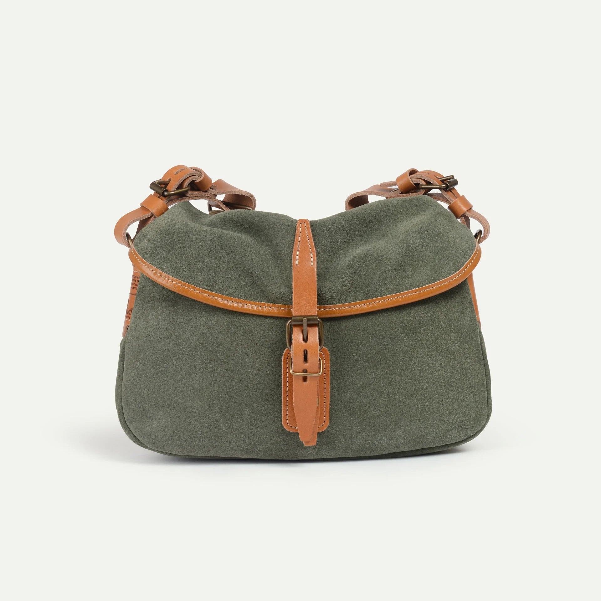 Musette du Pêcheur - Cuir velours - XS-Vert bouleau