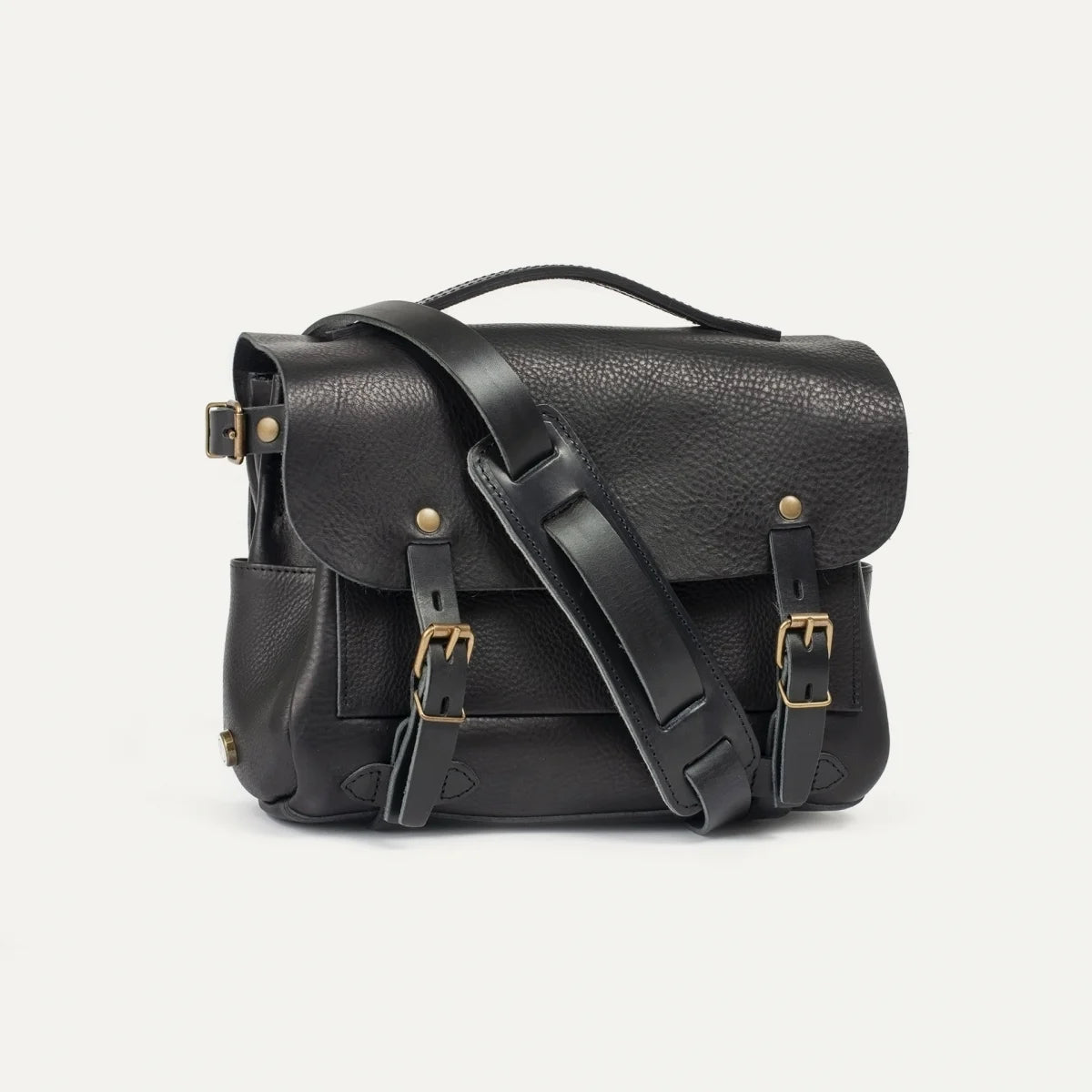 Sac postier cartable vintage "éclair" S - noir