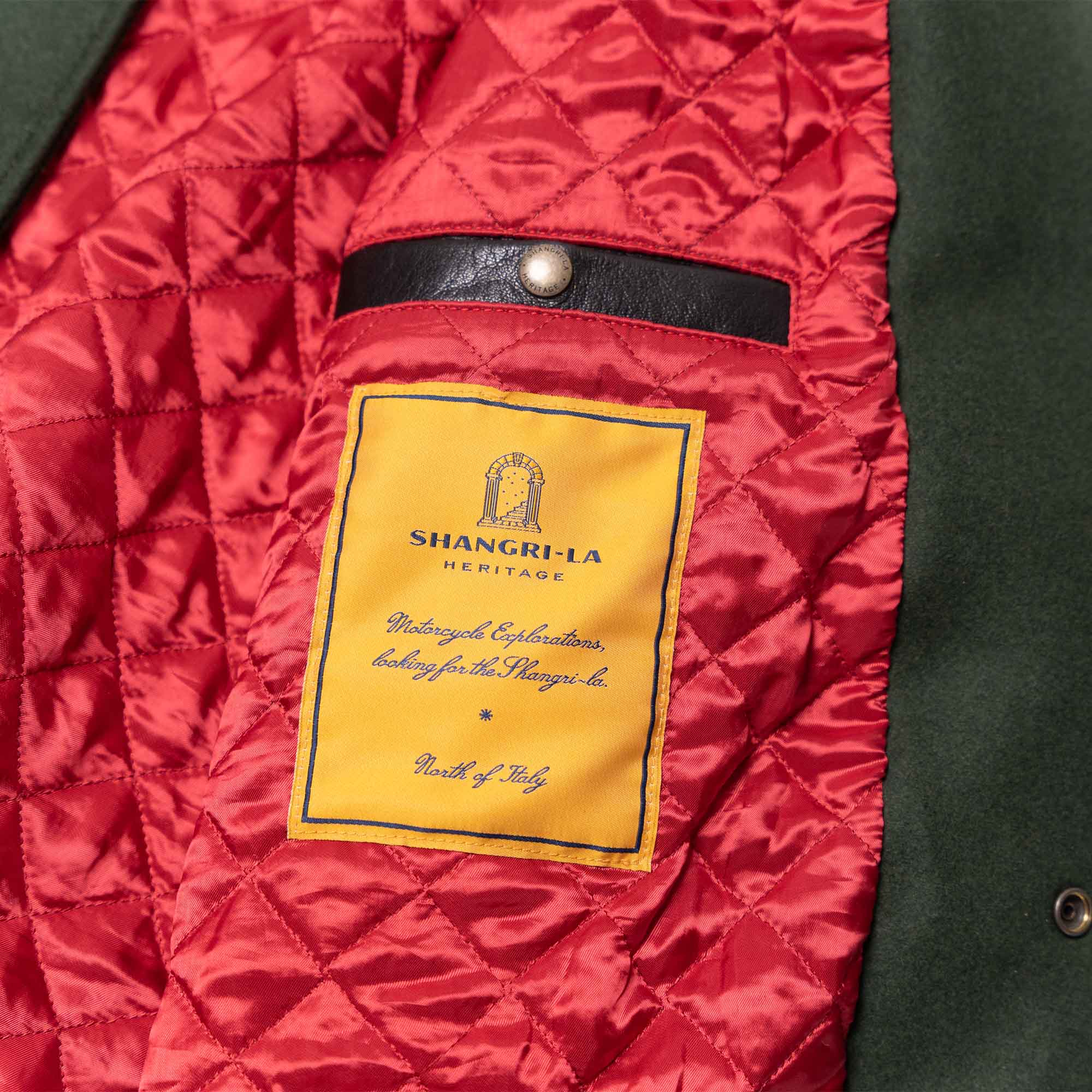 Veste en laine verte forestière «Varsity» style années 1930