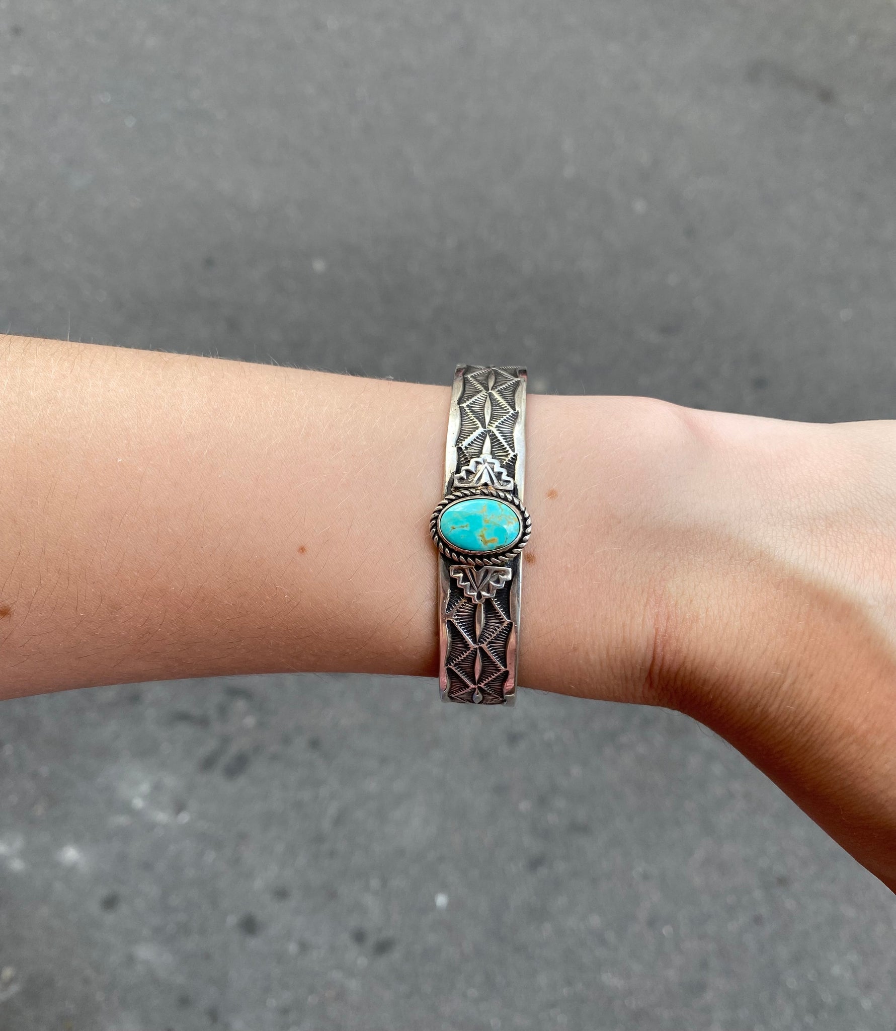 Bracelet Navajo Vintage- Argent sterling et turquoise